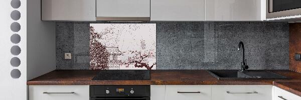 Glass splashback Chinese landscape