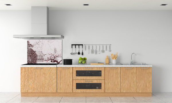 Glass splashback Chinese landscape