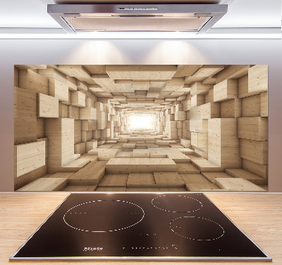 Splashback panel for kitchen Wooden tunnel