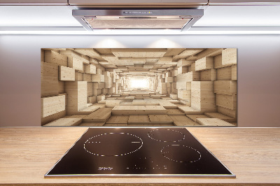 Splashback panel for kitchen Wooden tunnel