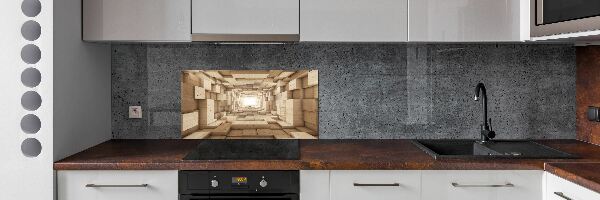 Splashback panel for kitchen Wooden tunnel