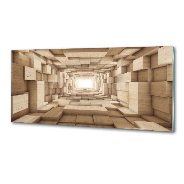 Splashback panel for kitchen Wooden tunnel