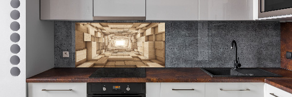 Splashback panel for kitchen Wooden tunnel