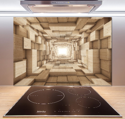 Splashback panel for kitchen Wooden tunnel