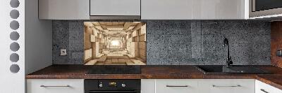 Splashback panel for kitchen Wooden tunnel