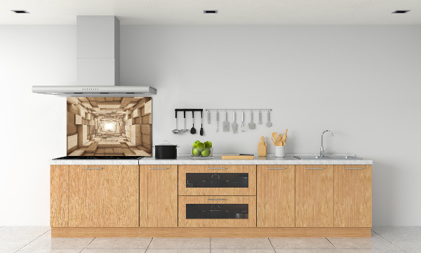 Splashback panel for kitchen Wooden tunnel