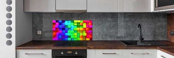 Kitchen splashback Colorful boxes