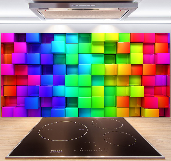 Kitchen splashback Colorful boxes