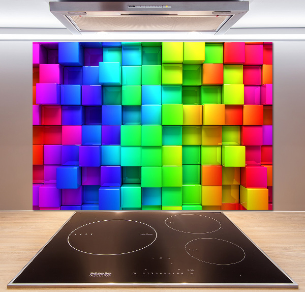 Kitchen splashback Colorful boxes