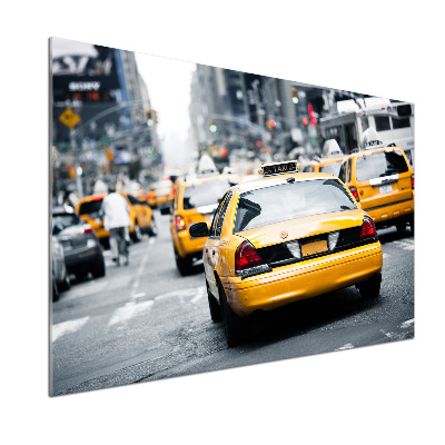 Glass splashback New York taxis