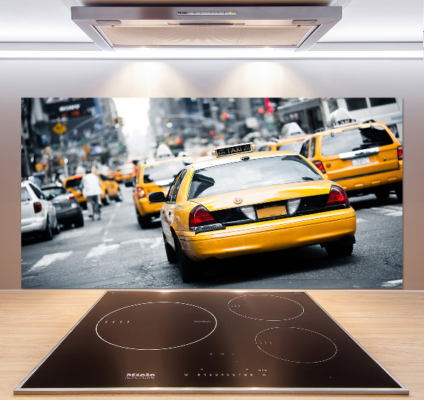 Glass splashback New York taxis