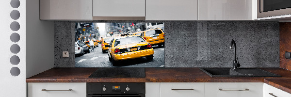 Glass splashback New York taxis