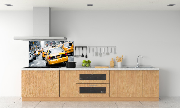 Glass splashback New York taxis