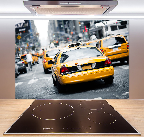 Glass splashback New York taxis