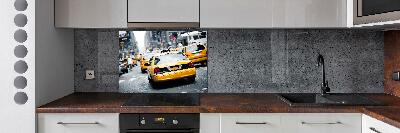 Glass splashback New York taxis