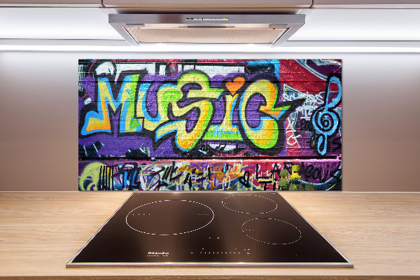 Kitchen splashback Graffiti on the wall