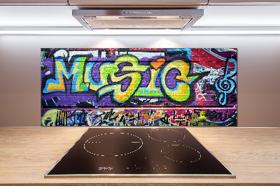 Kitchen splashback Graffiti on the wall