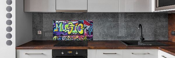 Kitchen splashback Graffiti on the wall