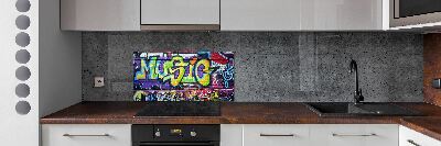 Kitchen splashback Graffiti on the wall