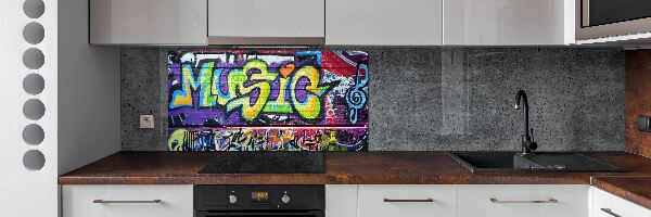 Kitchen splashback Graffiti on the wall