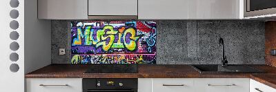 Kitchen splashback Graffiti on the wall