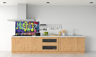 Kitchen splashback Graffiti on the wall