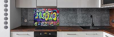 Kitchen splashback Graffiti on the wall