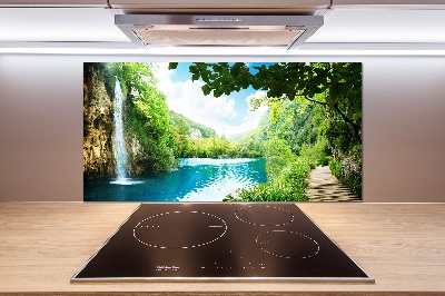 Cooker splashback Waterfall in the forest