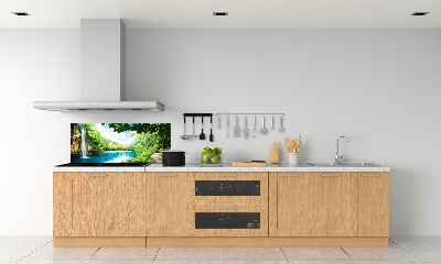 Cooker splashback Waterfall in the forest