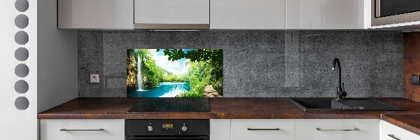 Cooker splashback Waterfall in the forest