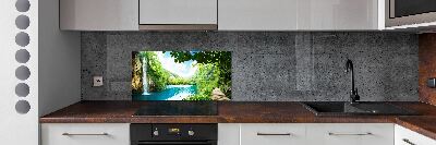 Cooker splashback Waterfall in the forest