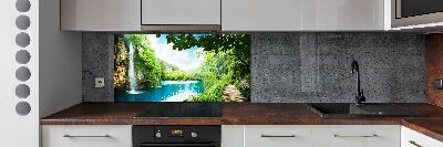 Cooker splashback Waterfall in the forest