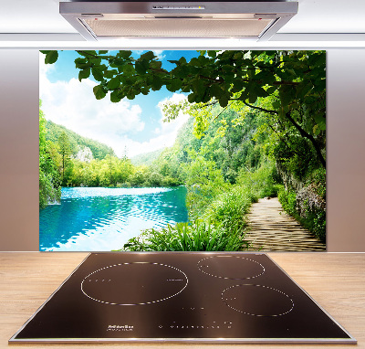 Cooker splashback Waterfall in the forest