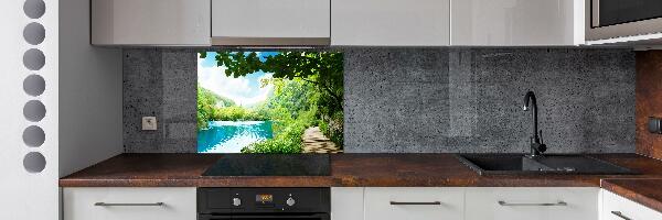 Cooker splashback Waterfall in the forest