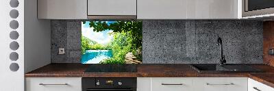 Cooker splashback Waterfall in the forest