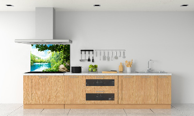 Cooker splashback Waterfall in the forest