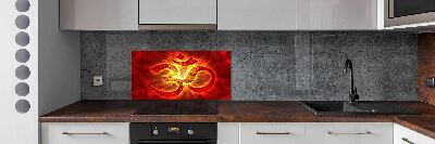 Cooker splashback The burning sign of the OM