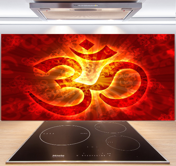 Cooker splashback The burning sign of the OM