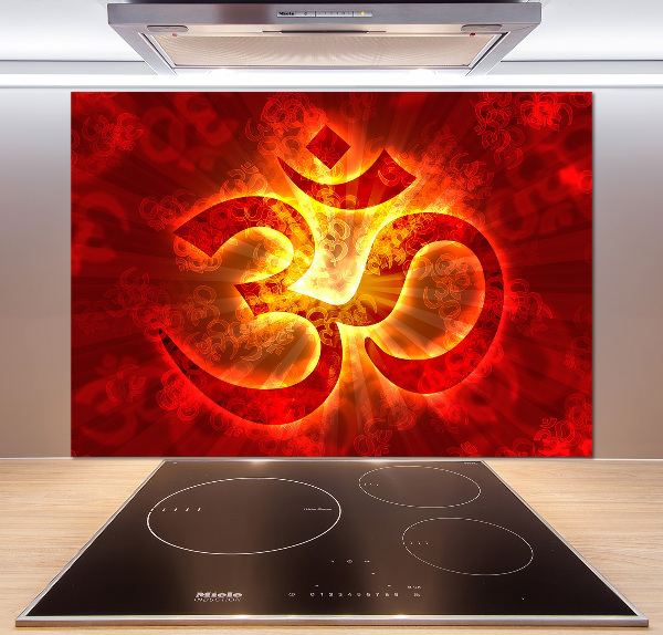 Cooker splashback The burning sign of the OM