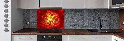 Cooker splashback The burning sign of the OM