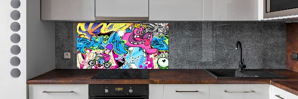 Glass splashback Graffiti