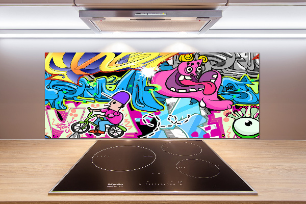 Glass splashback Graffiti