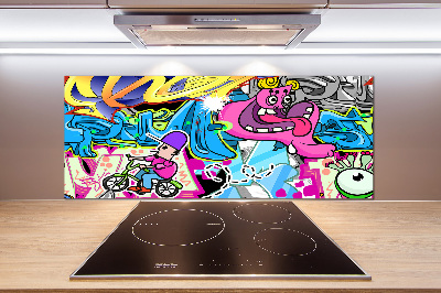 Glass splashback Graffiti