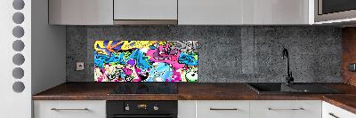 Glass splashback Graffiti