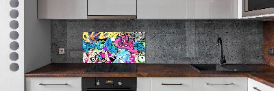 Glass splashback Graffiti