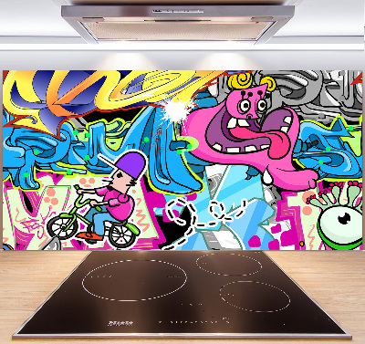 Glass splashback Graffiti