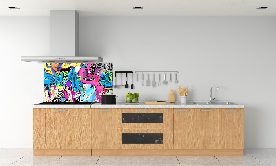 Glass splashback Graffiti