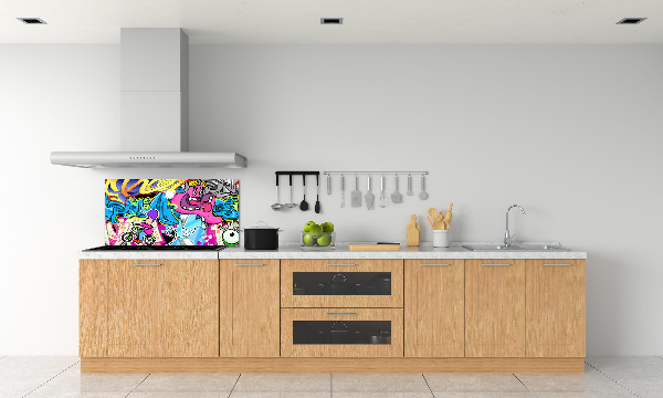 Glass splashback Graffiti