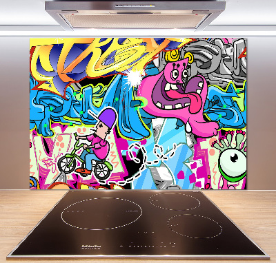 Glass splashback Graffiti