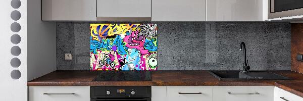 Glass splashback Graffiti